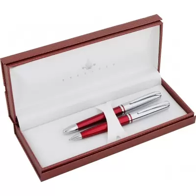 STEELPEN Saturn Dolma & Tükenmez Kalem Seti Bordo Krom 2353