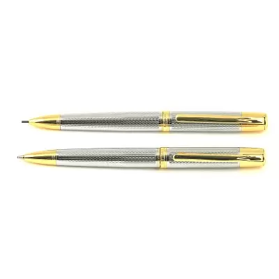 STEELPEN Serra Mini Tükenmez & Versatil Kalem Seti Krom Gold 800-4PM