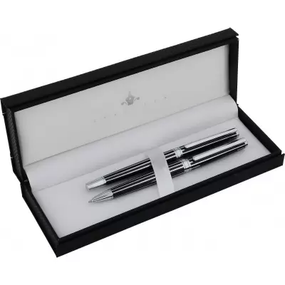 STEELPEN Slim Dolma & Tükenmez Kalem Seti Siyah Çizgili 8134