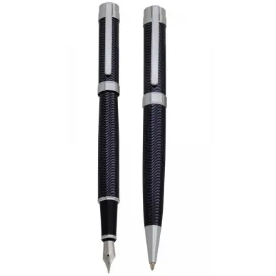 STEELPEN Capital Dolma & Tükenmez Kalem Seti Siyah Füme Çizgili 281
