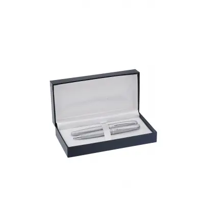 STEELPEN Truva Dolma & Tükenmez Kalem Seti Desenli Krom 165DT