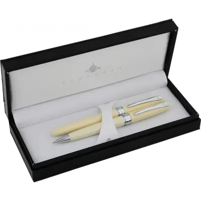 STEELPEN Truva Dolma & Tükenmez Kalem Seti Beyaz Taşlı 2002