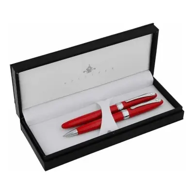 STEELPEN Truva Dolma & Tükenmez Kalem Seti Kırmızı Taşlı 2003